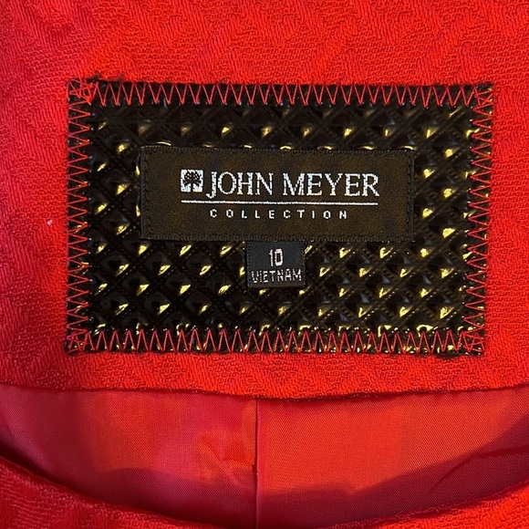 John Meyer Classy Elegant Red Dressy Suit Jacket Textured Women’s Size 10 - Picture 8 of 8